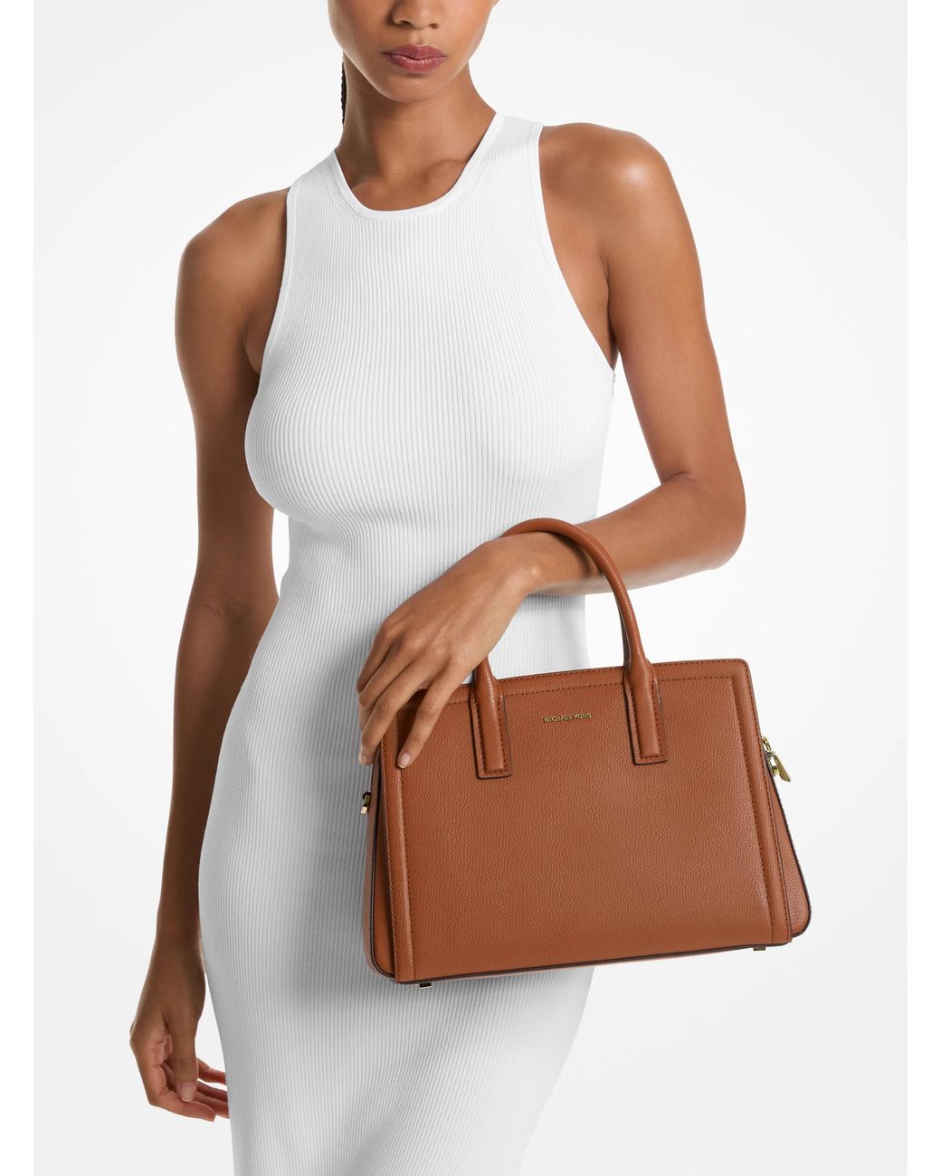 MICHAEL Michael Kors Brown Laila Medium Leather Satchel