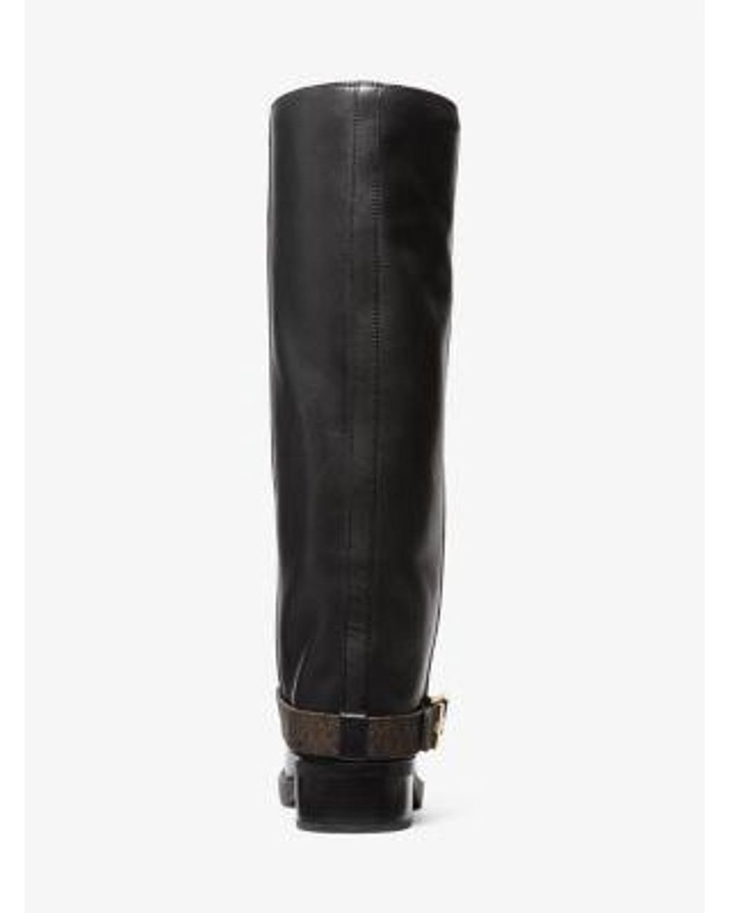 Michael Kors Black Mk Colby Leather And Signature Logo Boot