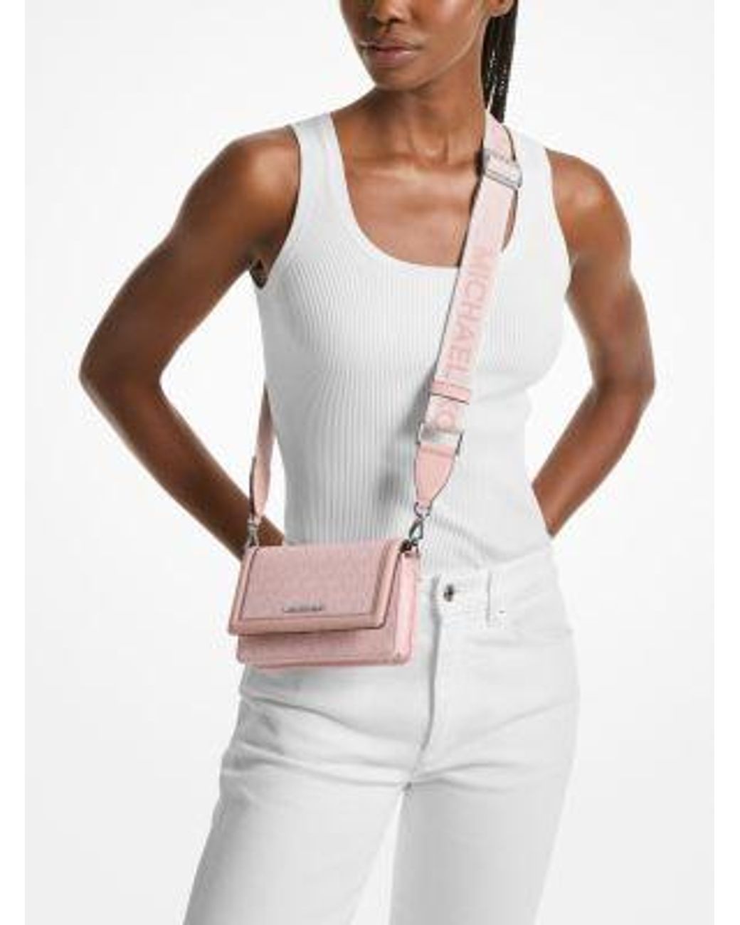 Michael Kors Pink Jet Set Small Phone Crossbody Bag