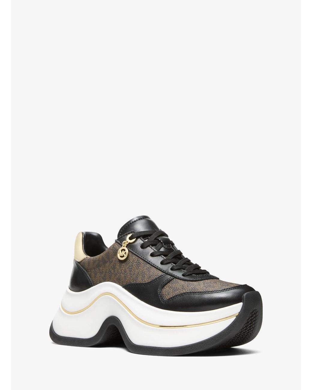 MICHAEL Michael Kors White Mk Arla Leather And Suede Trainer