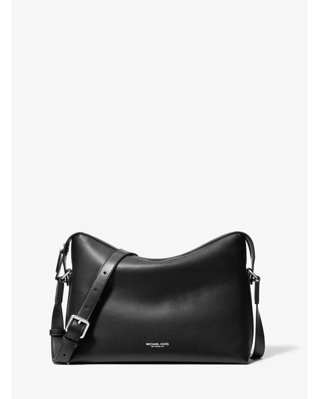 Michael Kors Black Mk Nicholas Medium Pebbled Leather Crossbody Messenger Bag for men