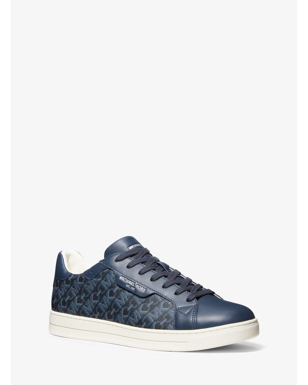 Michael Kors Keating Empire Signature Logo And Leather Sneaker in