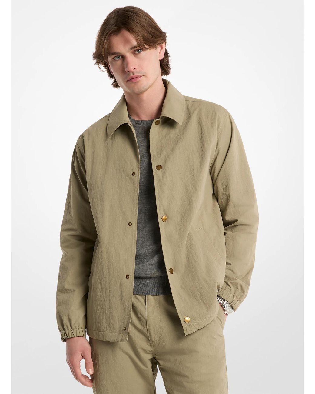 Michael Kors Natural Mk Crinkled Nylon Jacket for men