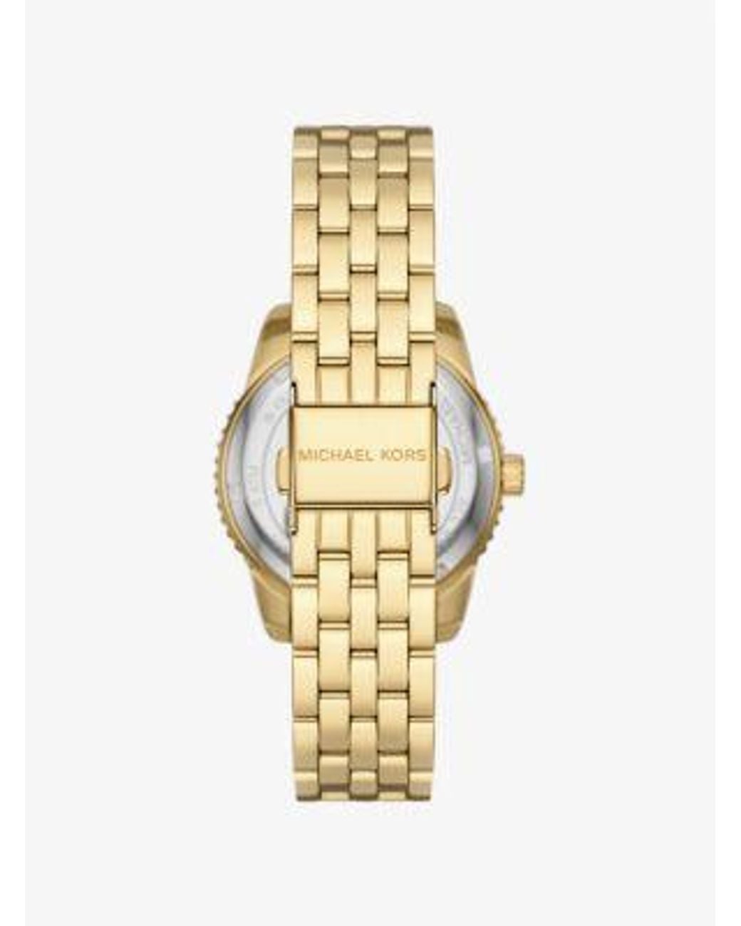Michael Kors Metallic Mk Mini Bryant Pavé Logo-Tone Watch
