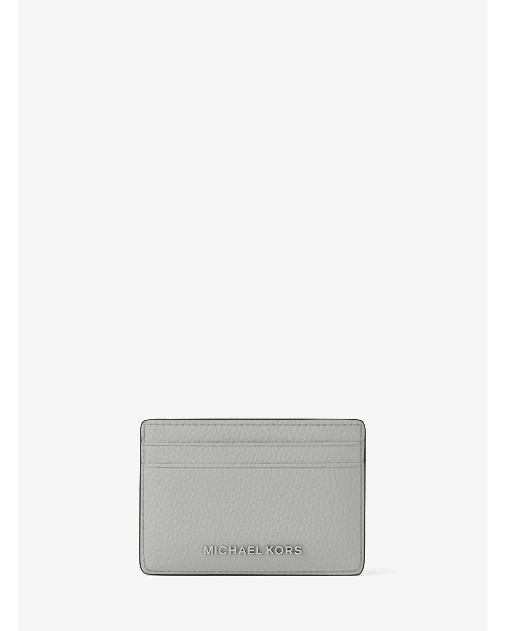 MICHAEL Michael Kors White Mk Pebbled Leather Card Case