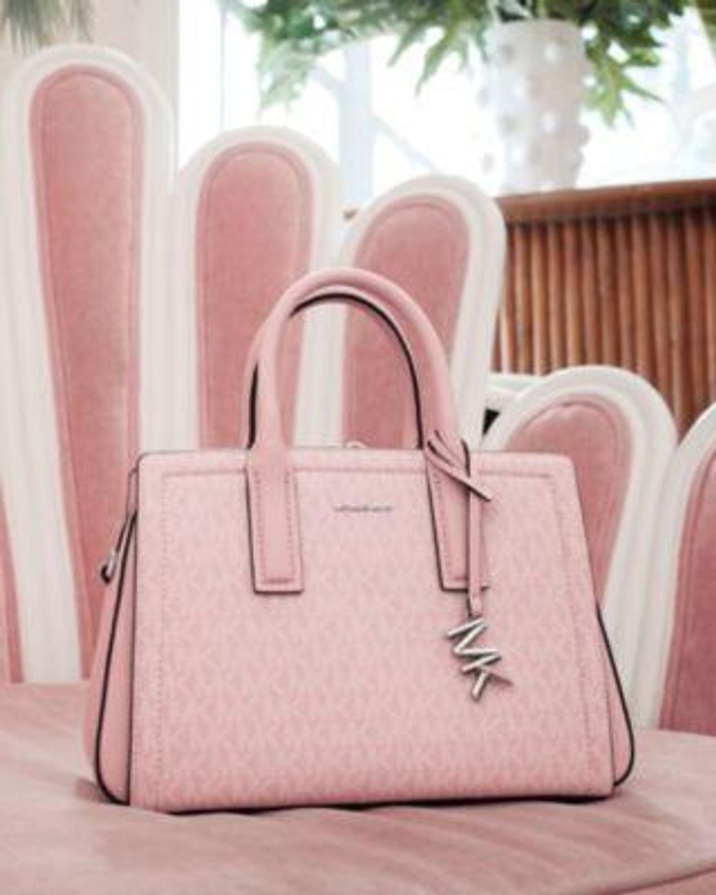 ★hai★ Laila Bag Pink Laila Medium Leather Satchel | Michael Kors [US]