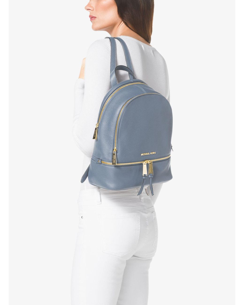 MICHAEL Rhea Small Leather Backpack in |