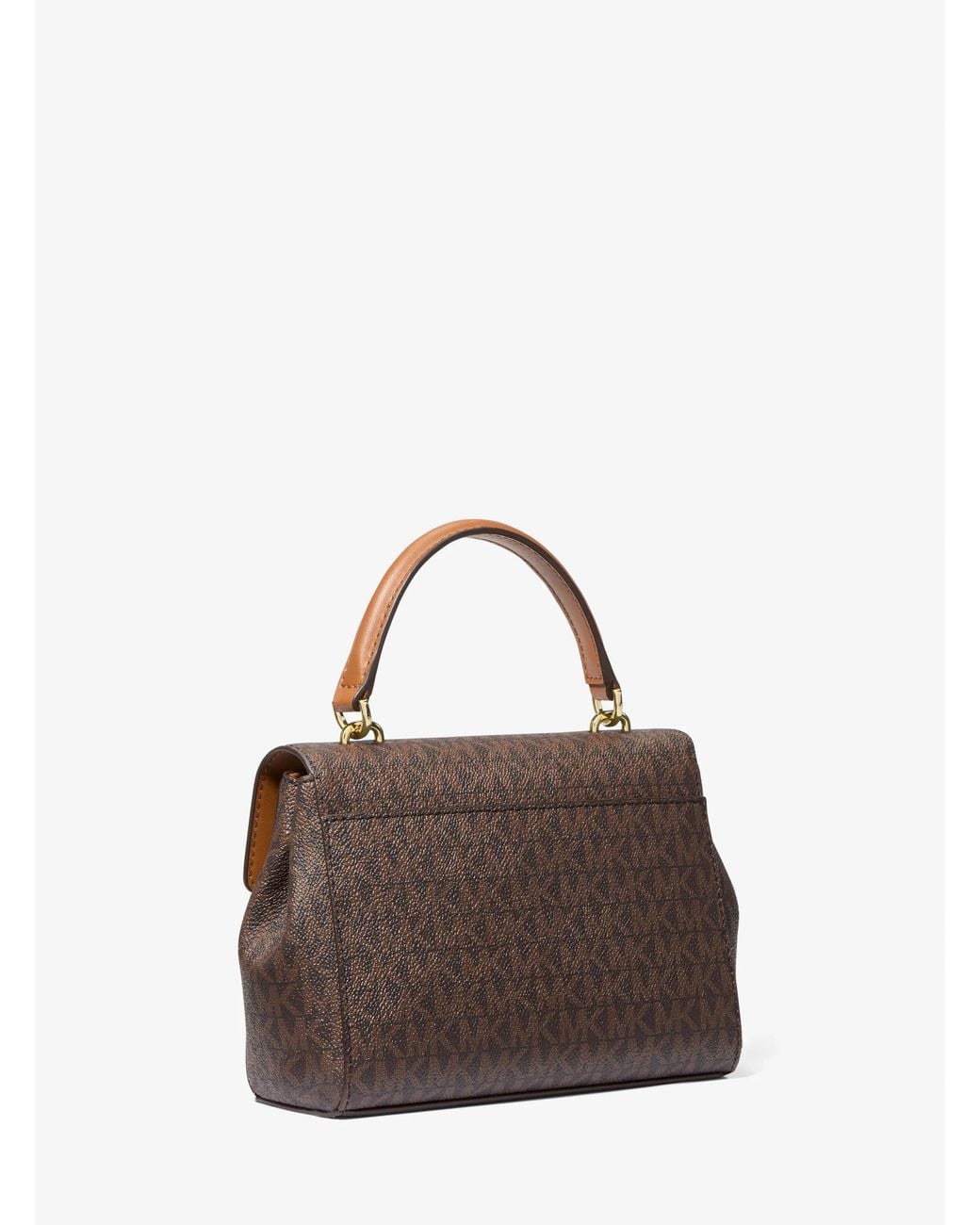 Michael Kors Brown Ava Extra-Small Signature Logo Crossbody Bag