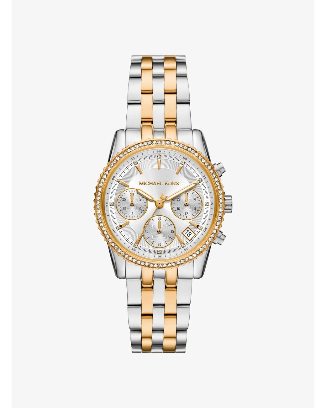 Michael Kors Metallic Mk Mini Bryant Pavé Two-Tone Watch