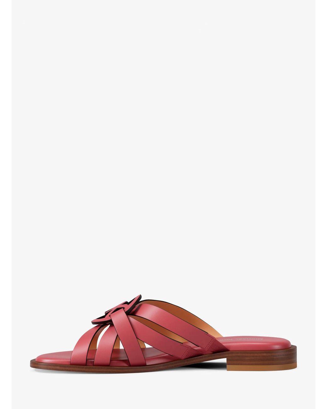 MICHAEL Michael Kors Pink Michael Kors Erika Leather Slide Sandal