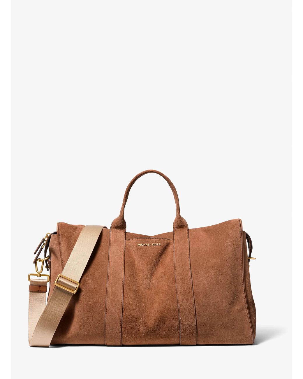 Michael Kors Brown Nicholas Medium Suede Slouch Duffel Bag for men