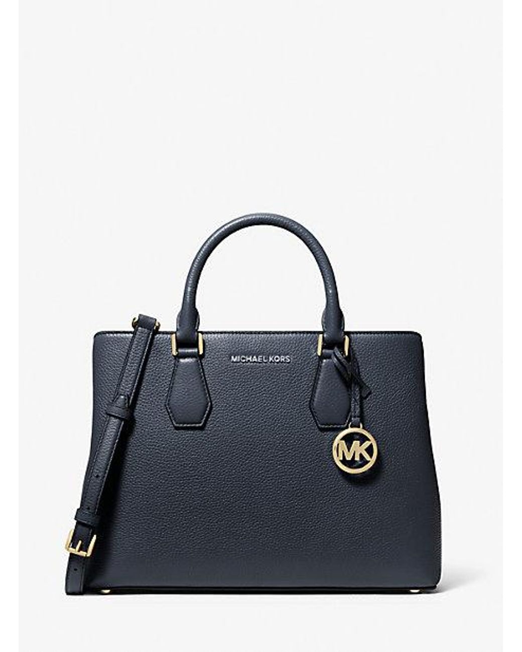 MICHAEL Michael Kors Mk Camille Large Pebbled Leather Satchel in Blue Lyst UK