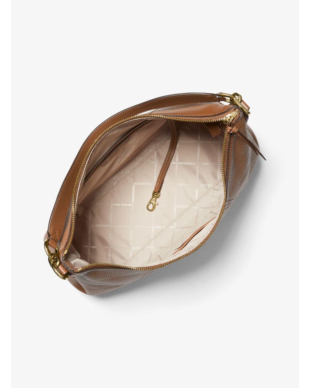 Michael Kors Sienna Large Pebbled Leather Shoulder Bag in Brown | Lyst