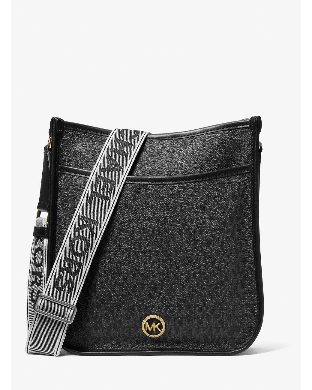 MICHAEL Michael Kors Mk Logo Jacquard Bag Strap in White Lyst UK