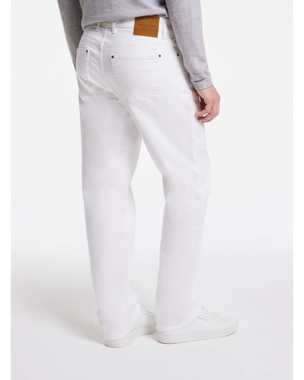 Michael Kors White Mk Finn Straight-Fit Stretch Denim Jeans for men