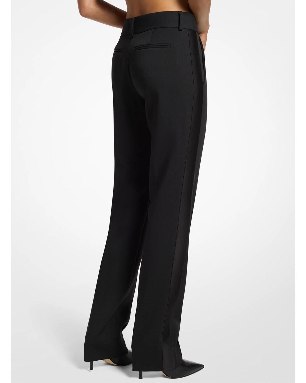 MICHAEL Michael Kors Black Mk Stretch Crepe Tuxedo Trousers