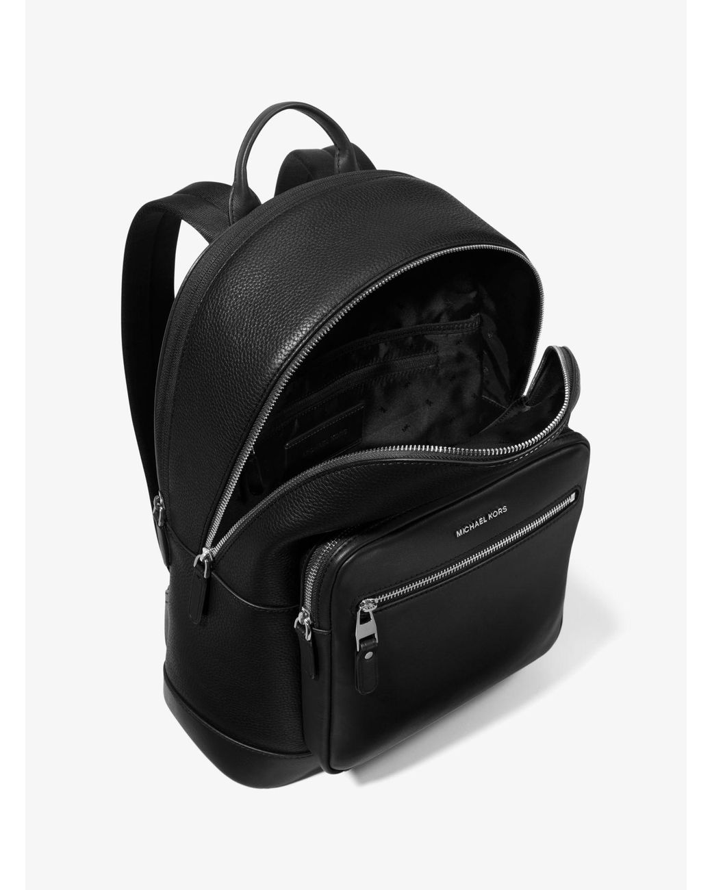 black leather michael kors backpack