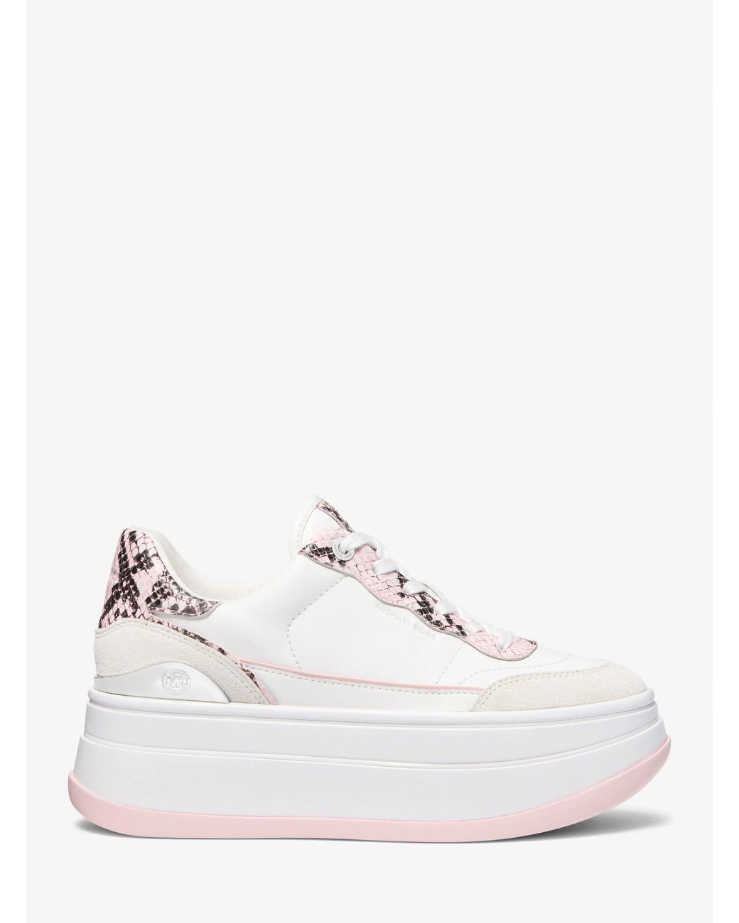 MICHAEL Michael Kors White Hayes Leather Platform Sneaker