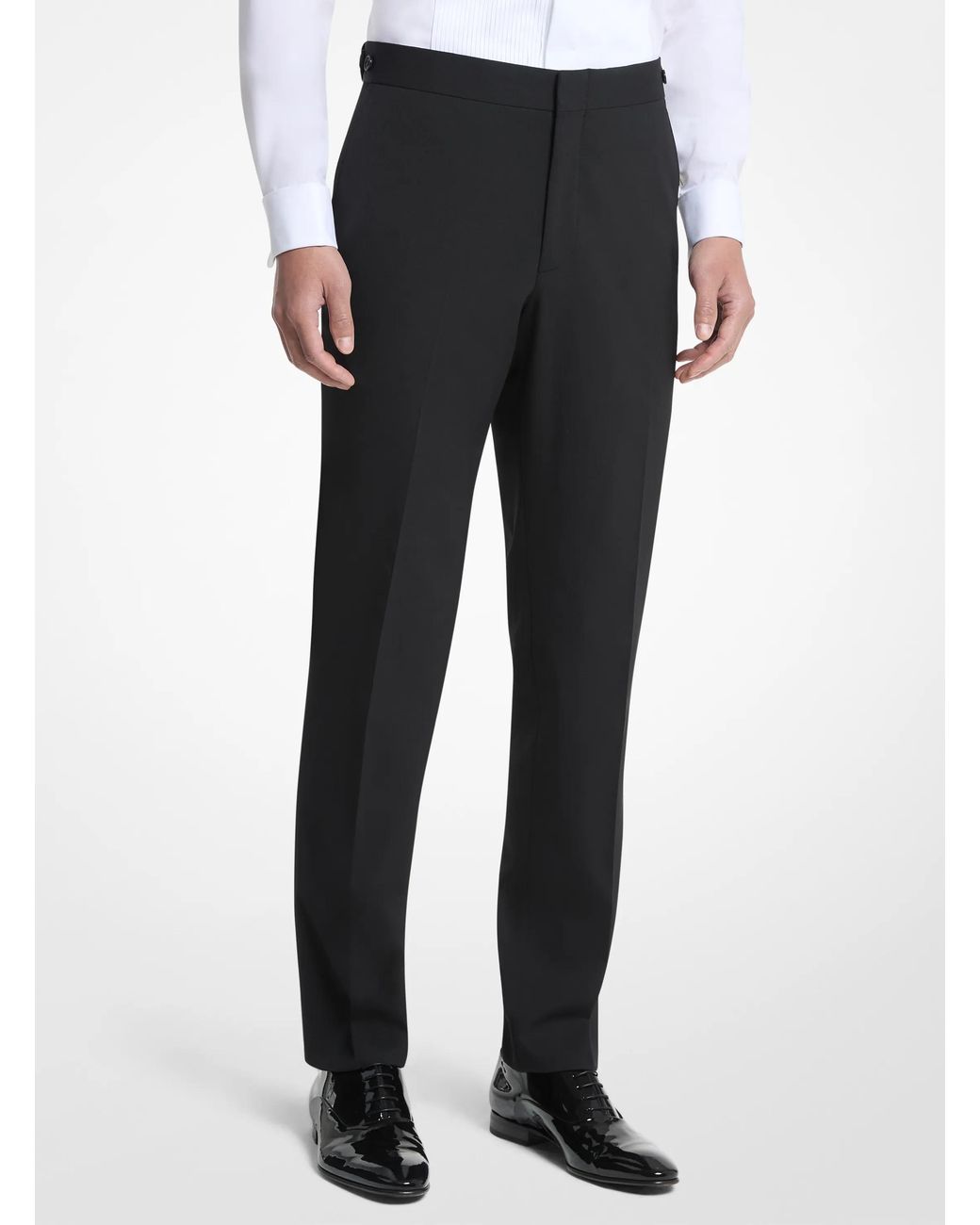 Michael Kors Black Mk Slim-Fit Tuxedo Trousers for men