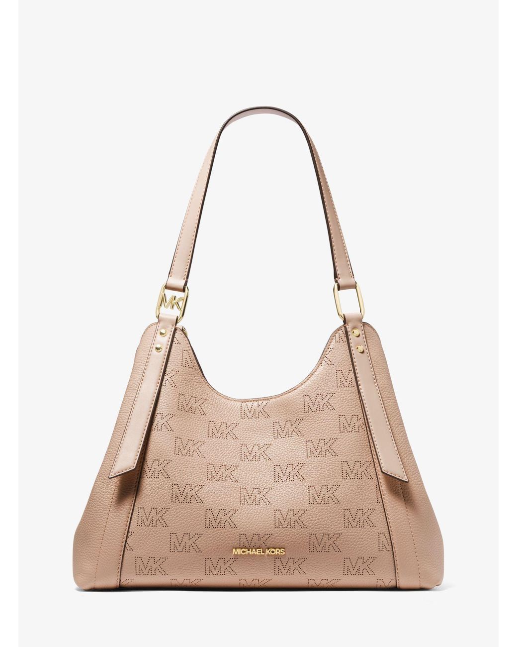 Michael Kors Arlo Large Pebbled Leather Shoulder Bag in Natural Lyst