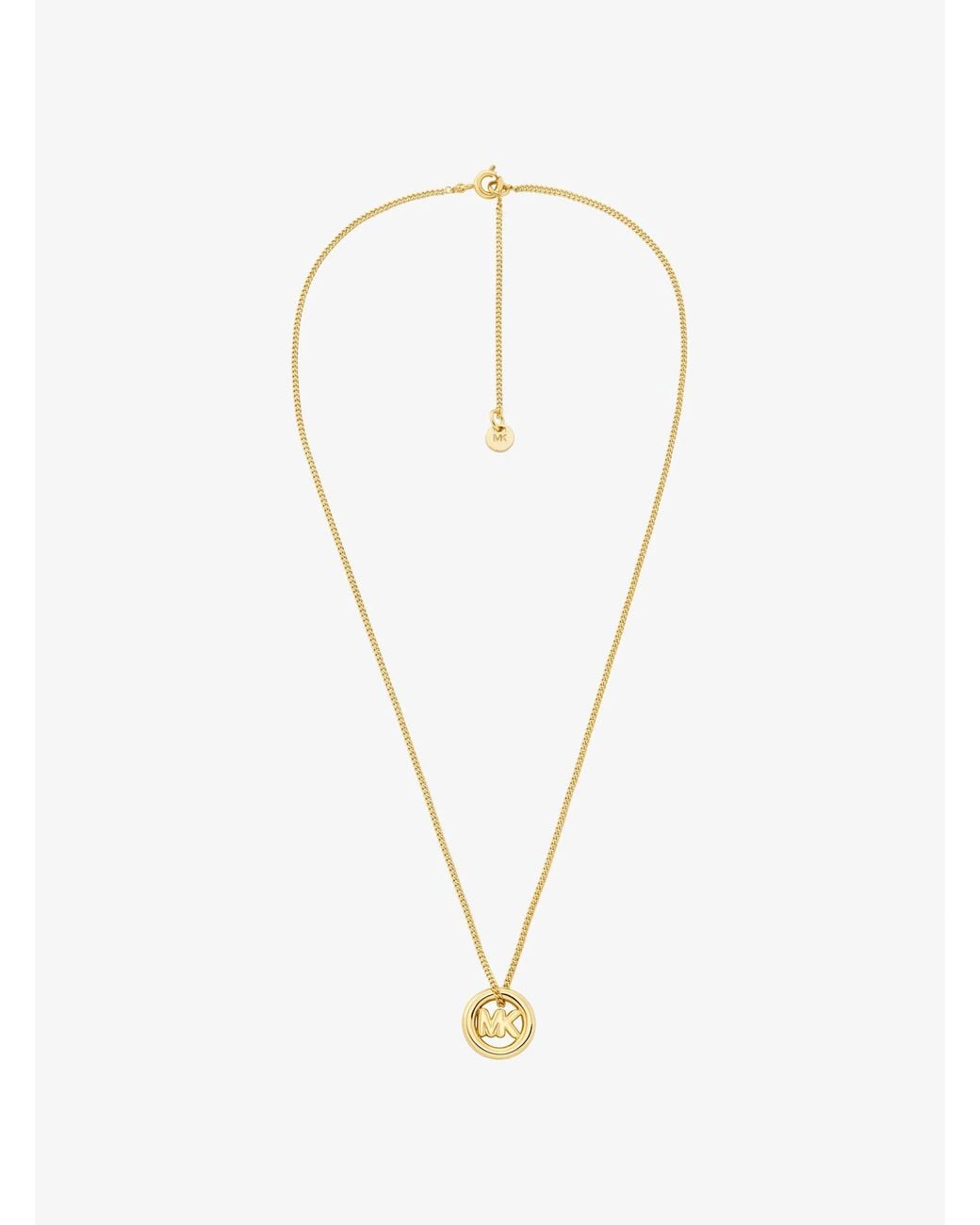 Michael Kors Metallic Logo Charm Necklace