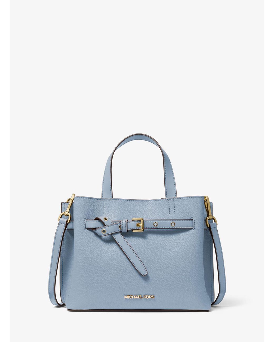 Michael Kors Emilia Small Pebbled Leather Satchel in Blue Lyst