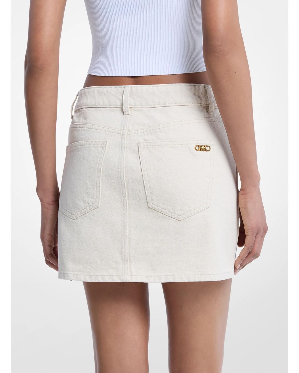 MICHAEL Michael Kors Natural Michael Kors Denim Mini Skirt