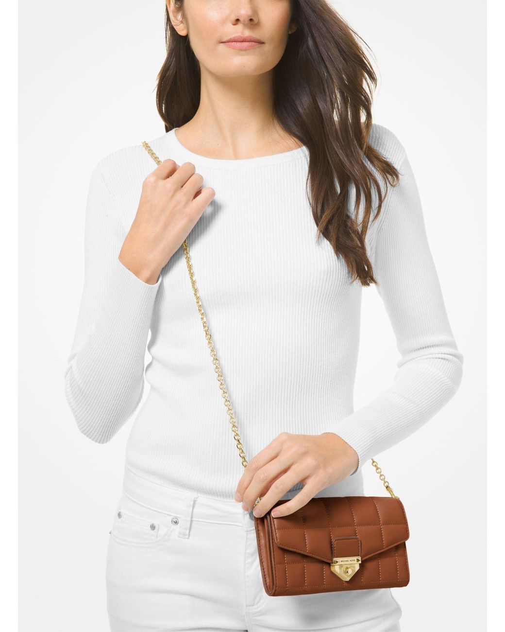 MICHAEL Michael Kors Soho Large Quilted Leather Convertible Shoulder Bag in Brown Lyst UK