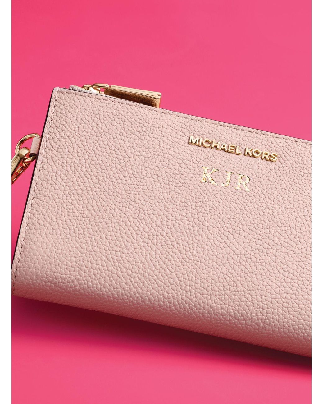 Michael Kors Adele Leather Smartphone Wallet in Pink | Lyst