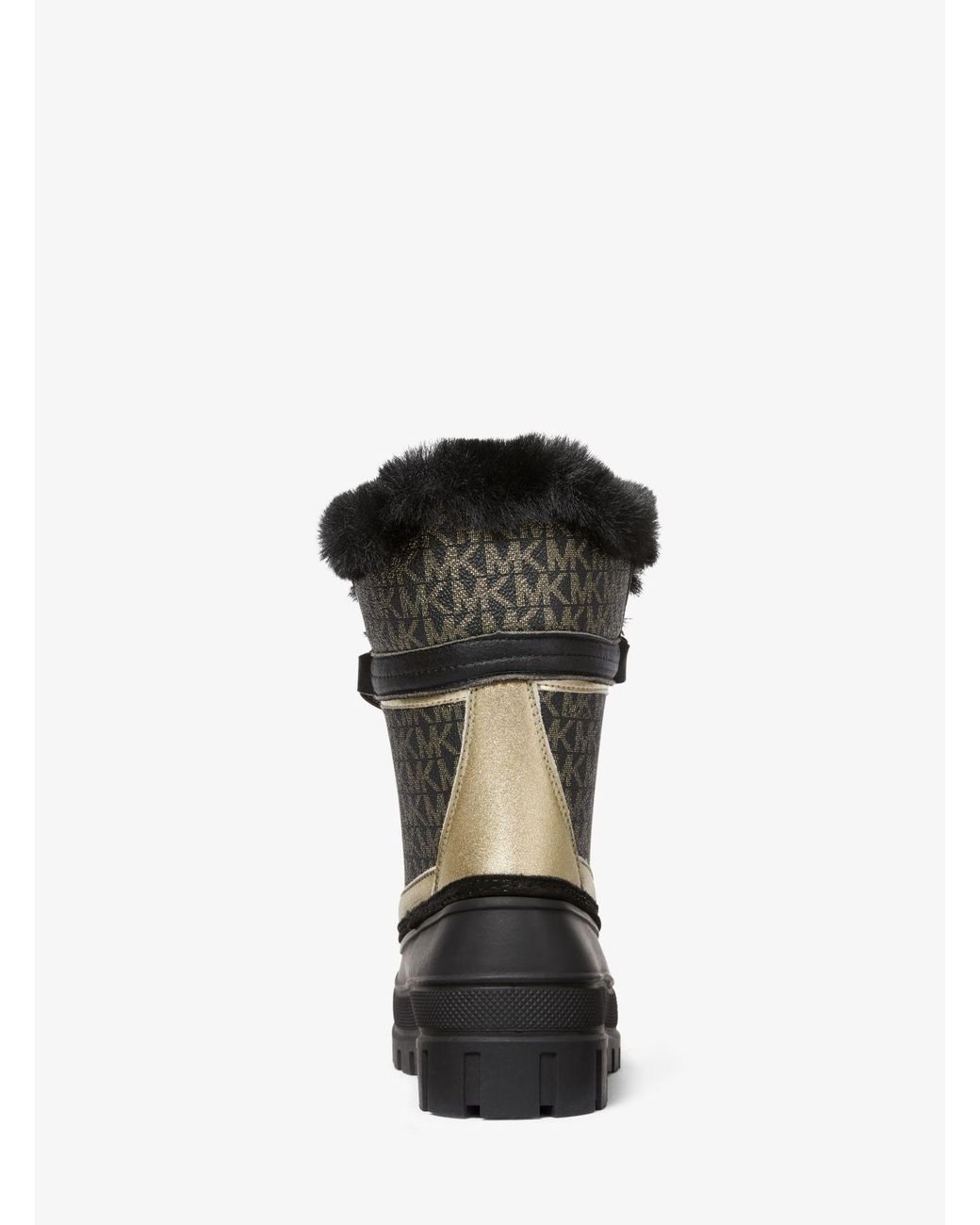 MICHAEL Michael Kors Ozzie Metallic Logo Boot in Black Lyst UK