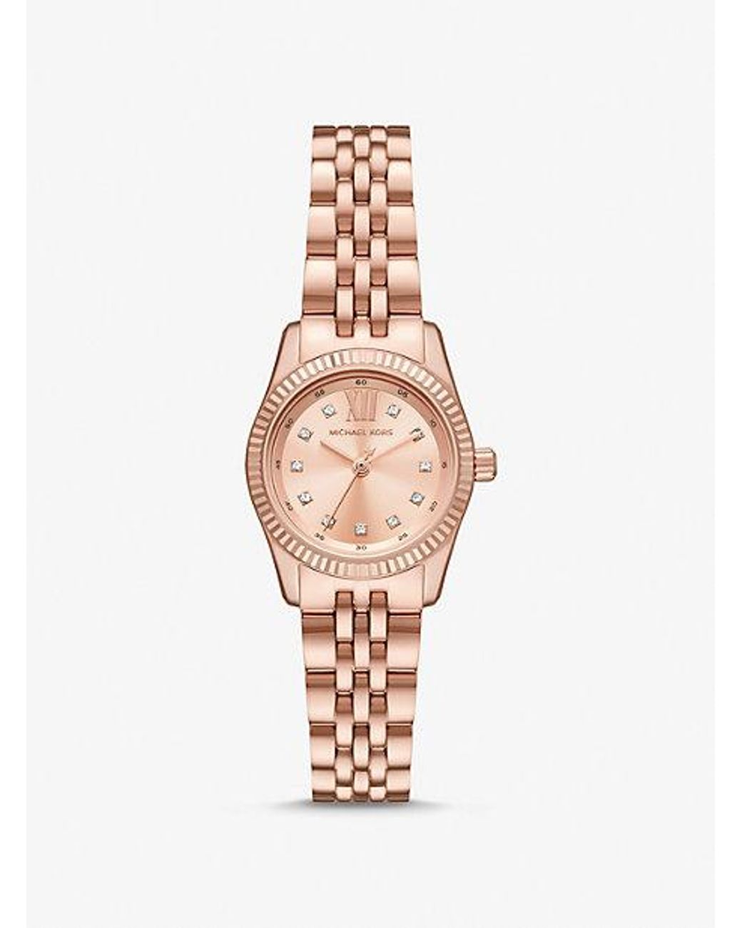 Michael Kors Mk Petite Lexington Pavé-Tone Watch in White | Lyst display picture 3
