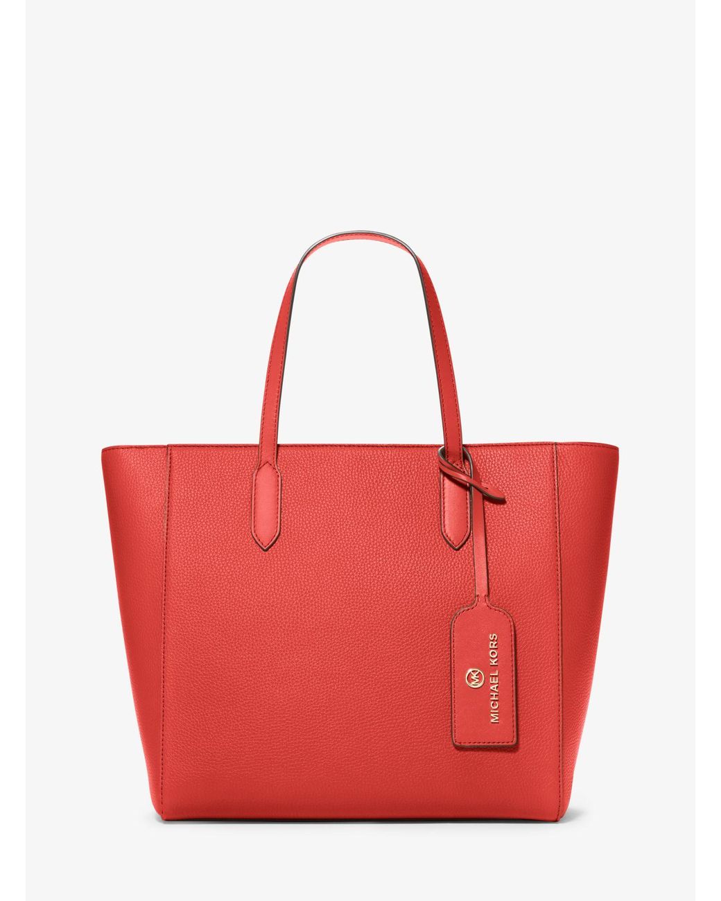 Michael Kors Sinclair Large Pebbled Leather Tote Bag in Red | Lyst