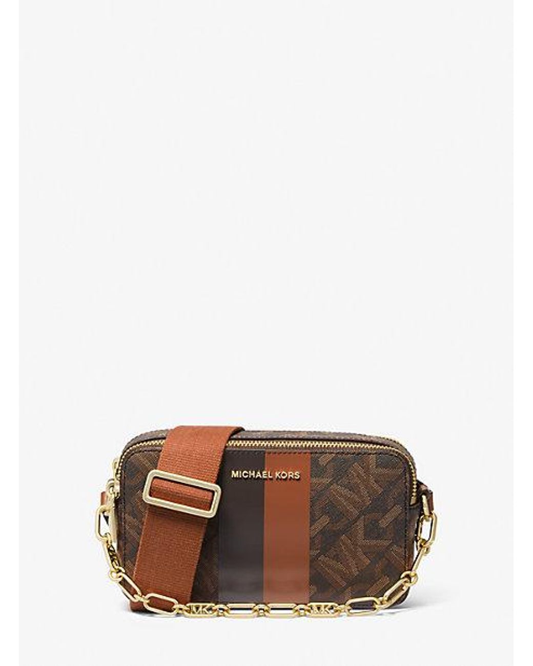 Jet set logo stripe crossbody bag hotsell