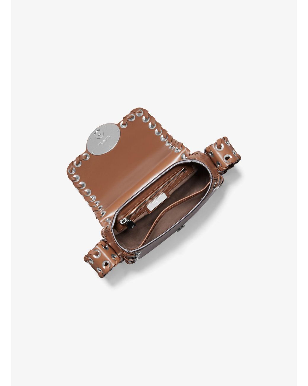 Michael Kors Monogramme Whipstitch Leather Shoulder Bag | Lyst