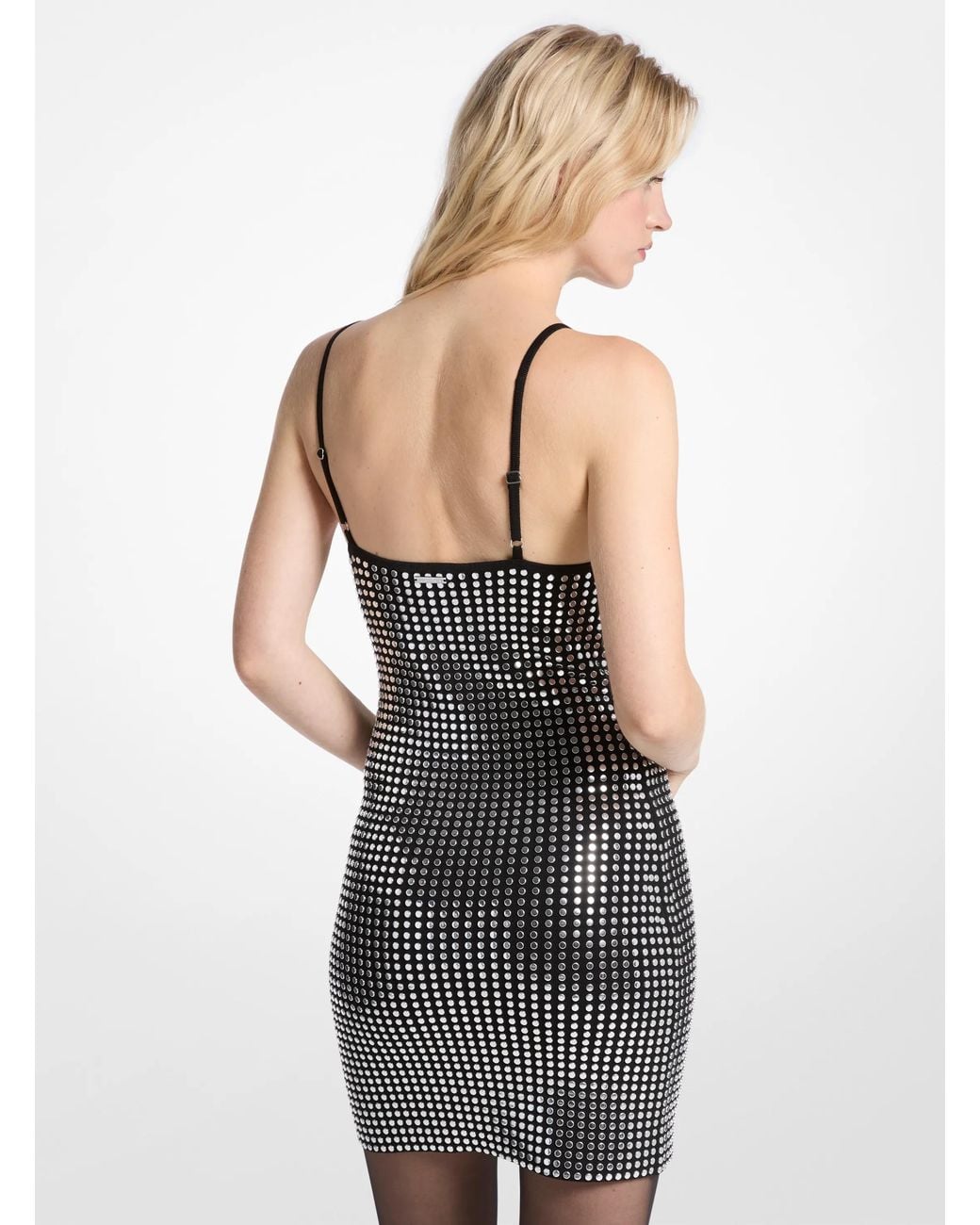 MICHAEL Michael Kors Metallic Michael Kors Studded Stretch Viscose Mini Dress