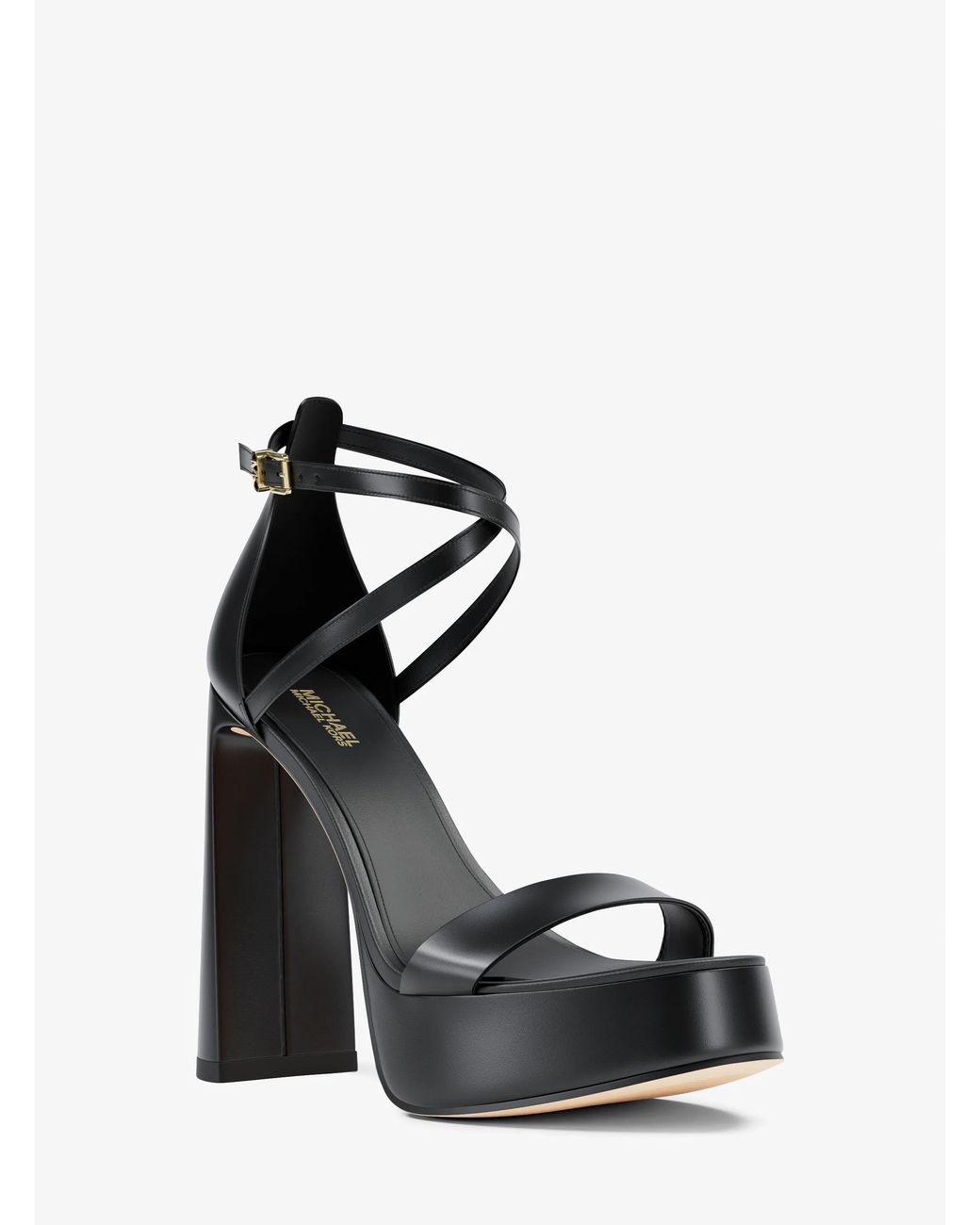 MICHAEL Michael Kors Black Michael Kors Cami Leather Platform Sandal