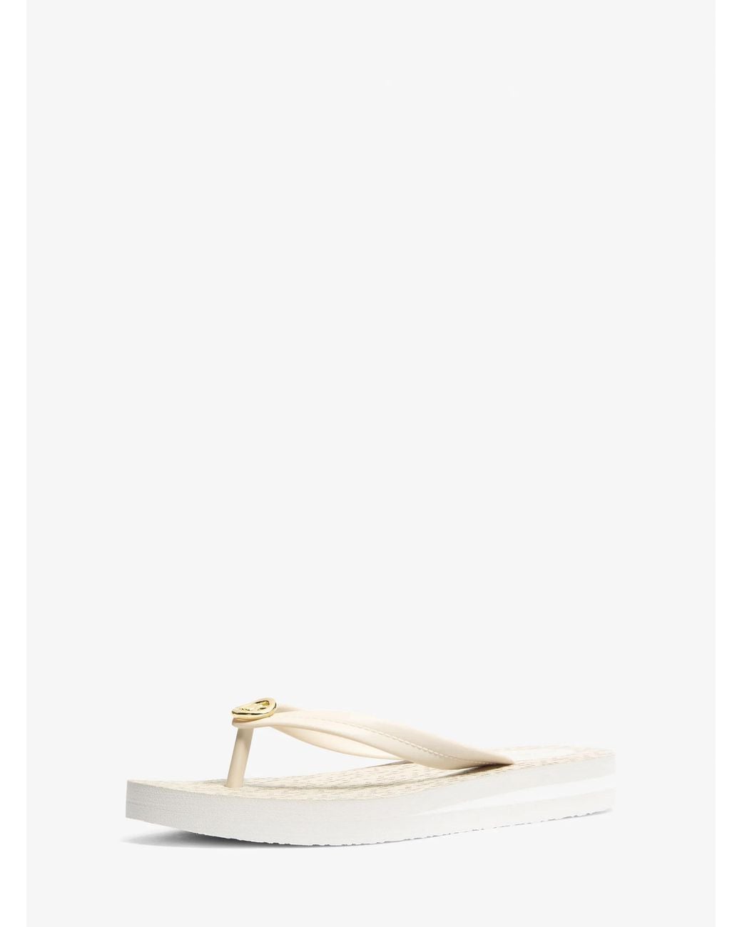 MICHAEL Michael Kors Natural Mk Posie Signature Logo Flip Flop