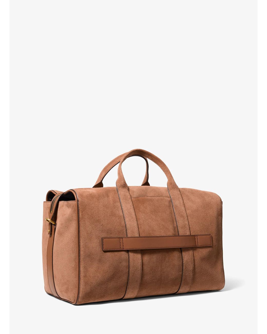 Michael Kors Brown Nicholas Medium Suede Slouch Duffel Bag for men
