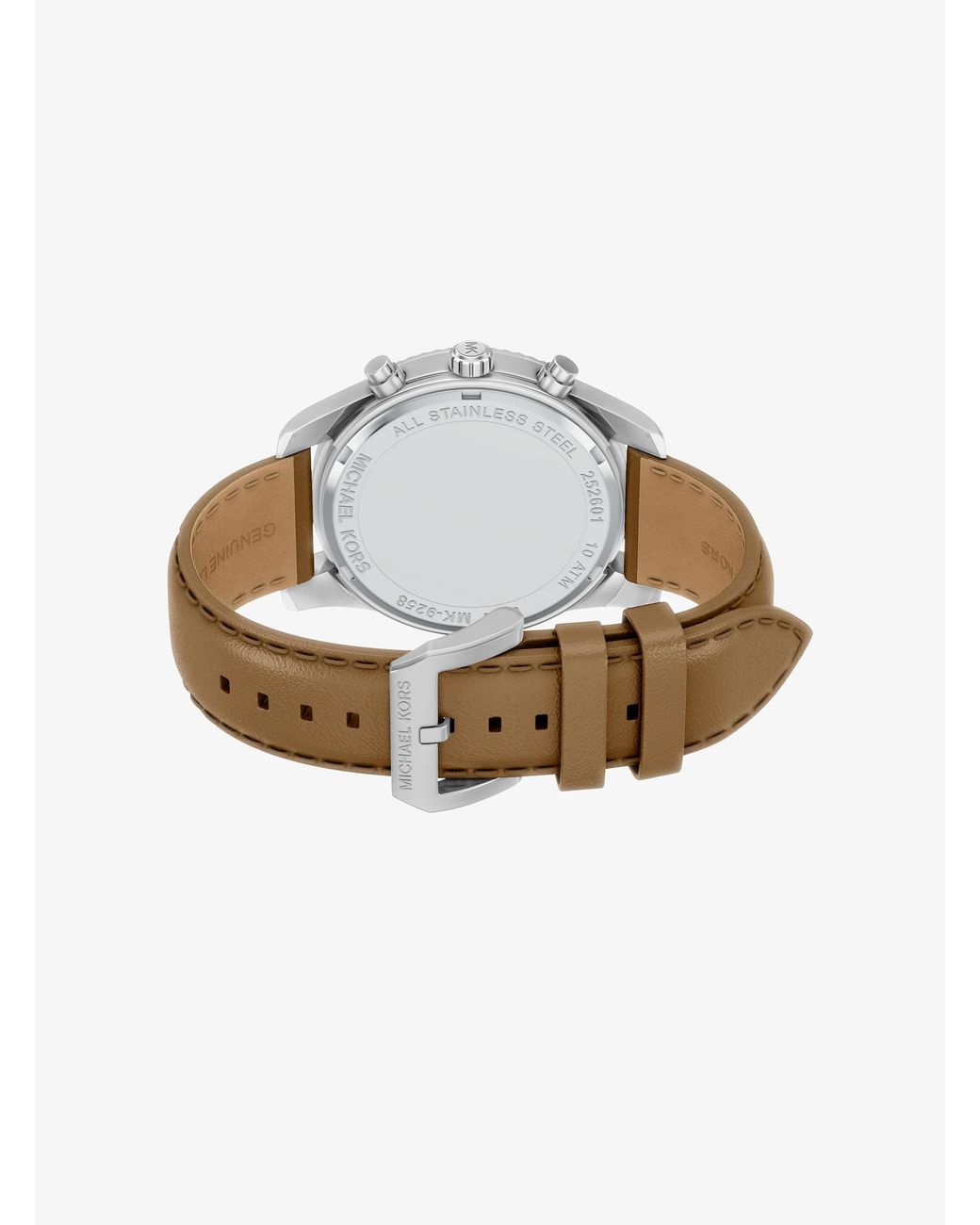 Michael Kors Blue Oversized Lexington-Tone And Leather Watch for men