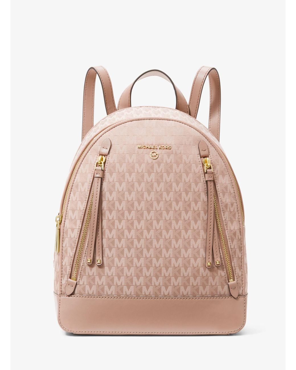 Michael Kors Cotton Brooklyn Medium Logo Jacquard Backpack Lyst Canada