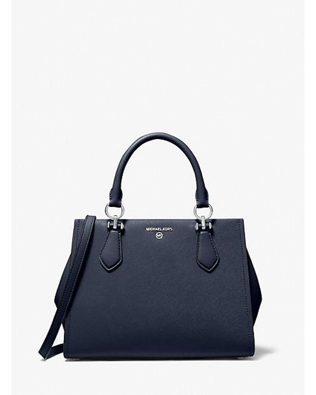 Michael Kors Marilyn Medium Saffiano Leather Satchel in Blue Lyst