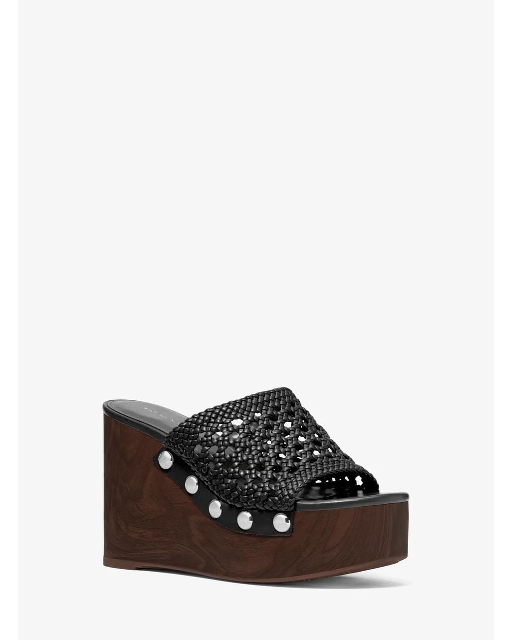 MICHAEL Michael Kors White Mk Mayes Woven Wedge Sandal