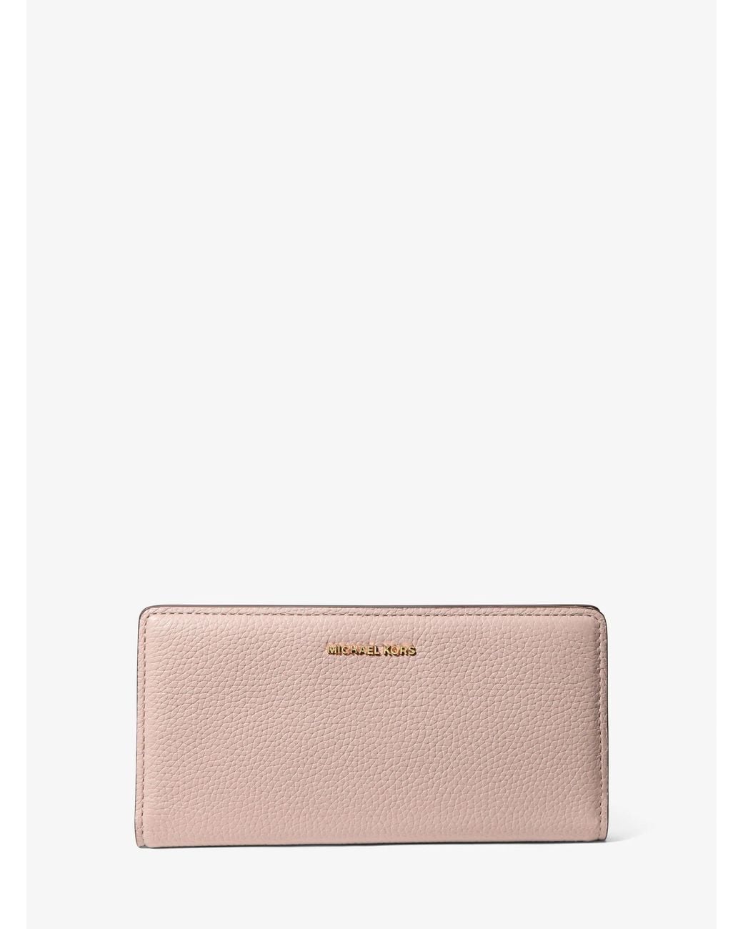 MICHAEL Michael Kors Pink Michael Kors Bryant Large Pebbled Leather Snap-Front Wallet