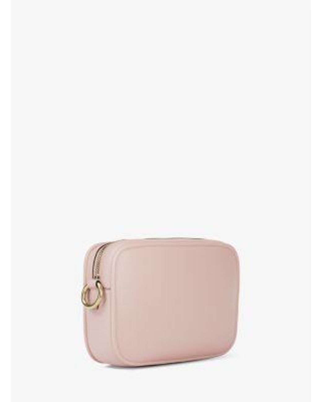 Michael Kors Pink Jet Set Large Pebbled Leather Camera Crossbody Bag