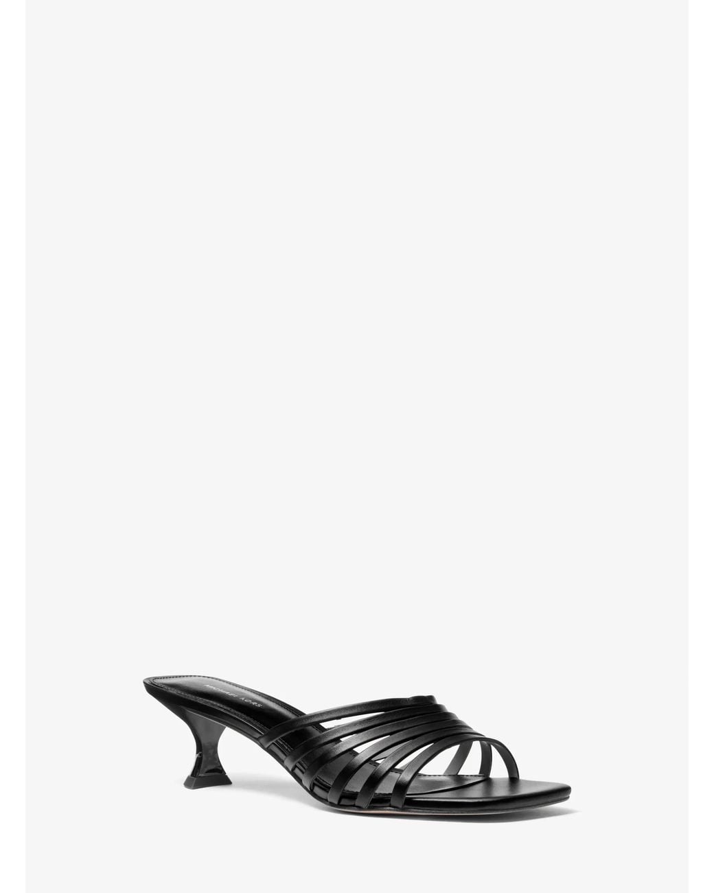 MICHAEL Michael Kors White Mk Haisley Leather Kitten Sandal