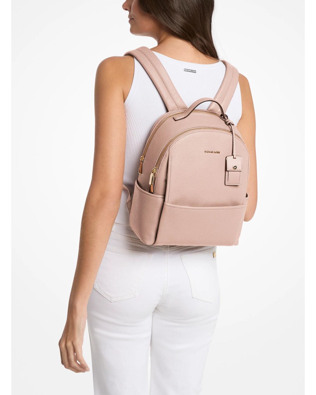 MICHAEL Michael Kors Pink Michael Kors Sable Medium Pebbled Leather Backpack
