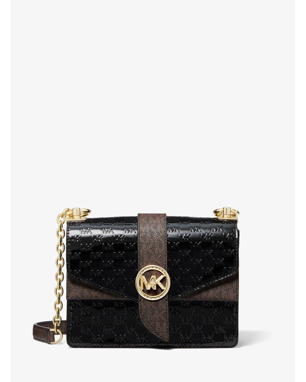 Michael Kors Greenwich Extra-small Logo Embossed Patent Leather ...
