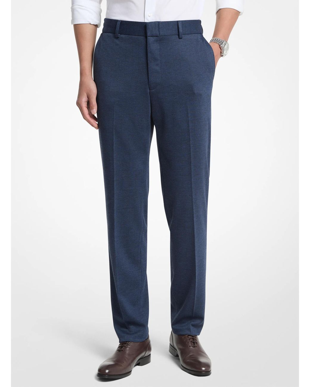 Michael Kors Blue Mk Slim-Fit Stretch Prince De Galle Trousers for men