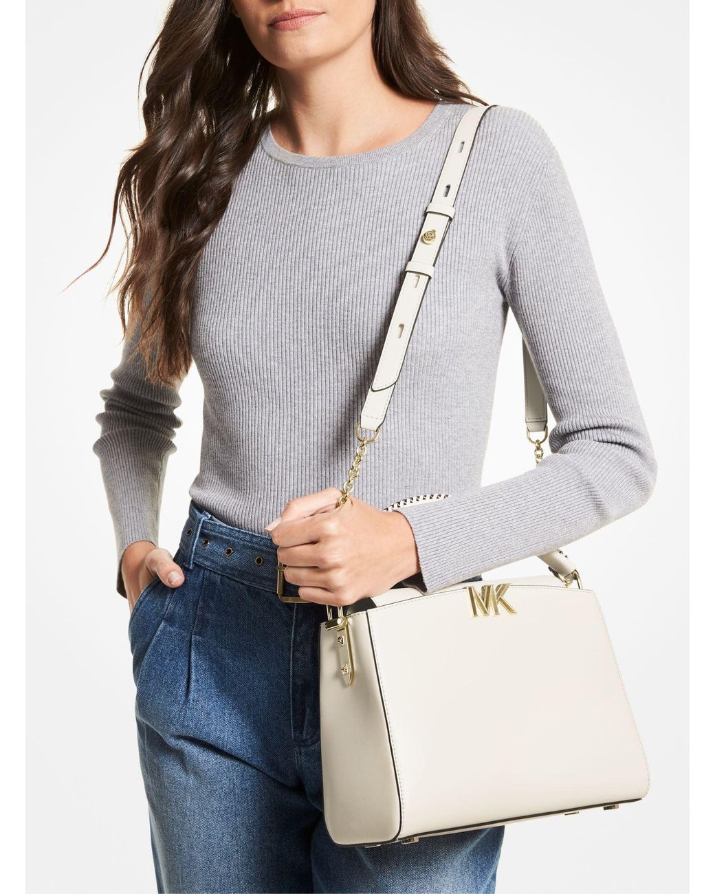 Medium leather satchel discount