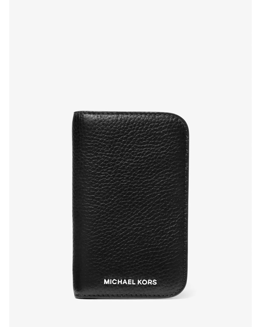 Michael Kors Black Hudson Pebbled Leather Billfold Wallet for men